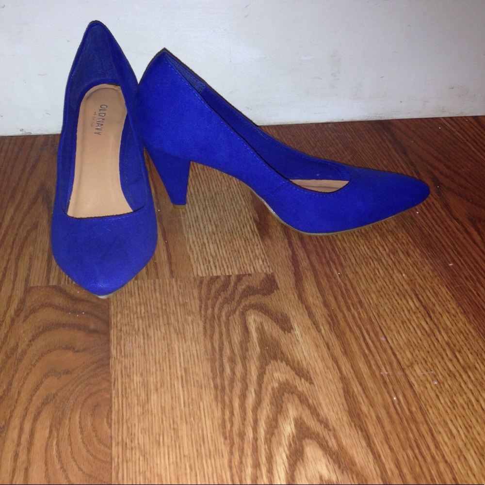 Blue "suede" shoes