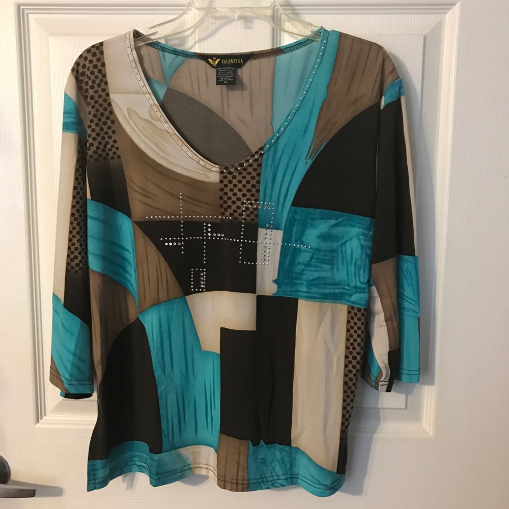 Xl  (12-14) Valentina blouse, comfy & stylish EUC