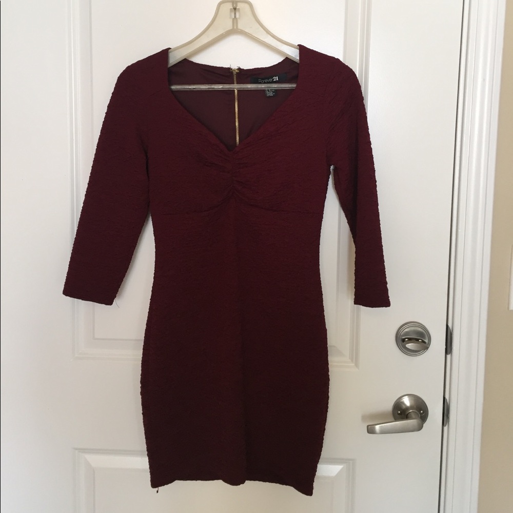 Maroon, winter dress