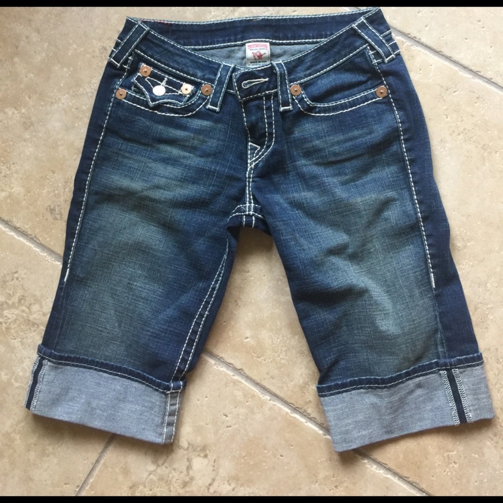 True Religion Rainbow Sophie denim shorts