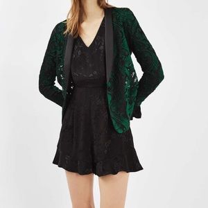 New Topshop Black Trumpet Sleeve Romper size 4