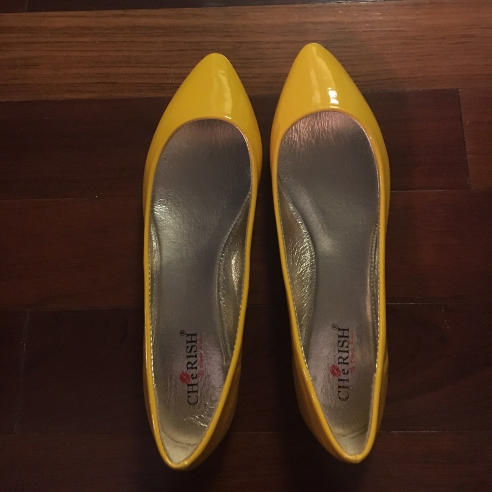 Mustard Color Yellow Flats by Cherish