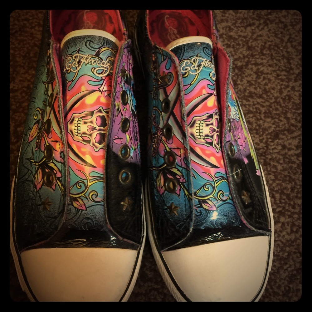 Practically new Ed Hardy  graffiti sneakers