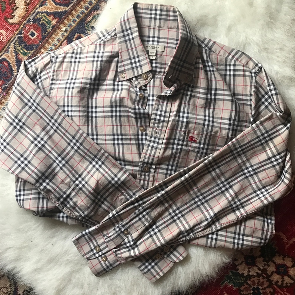 Burberry Classic Nova Check Button Down 💯 Auth