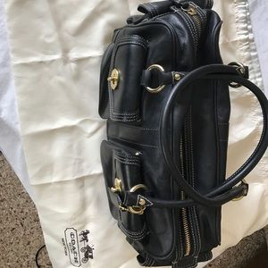 Black Leather Madilyn Coach Handbag
