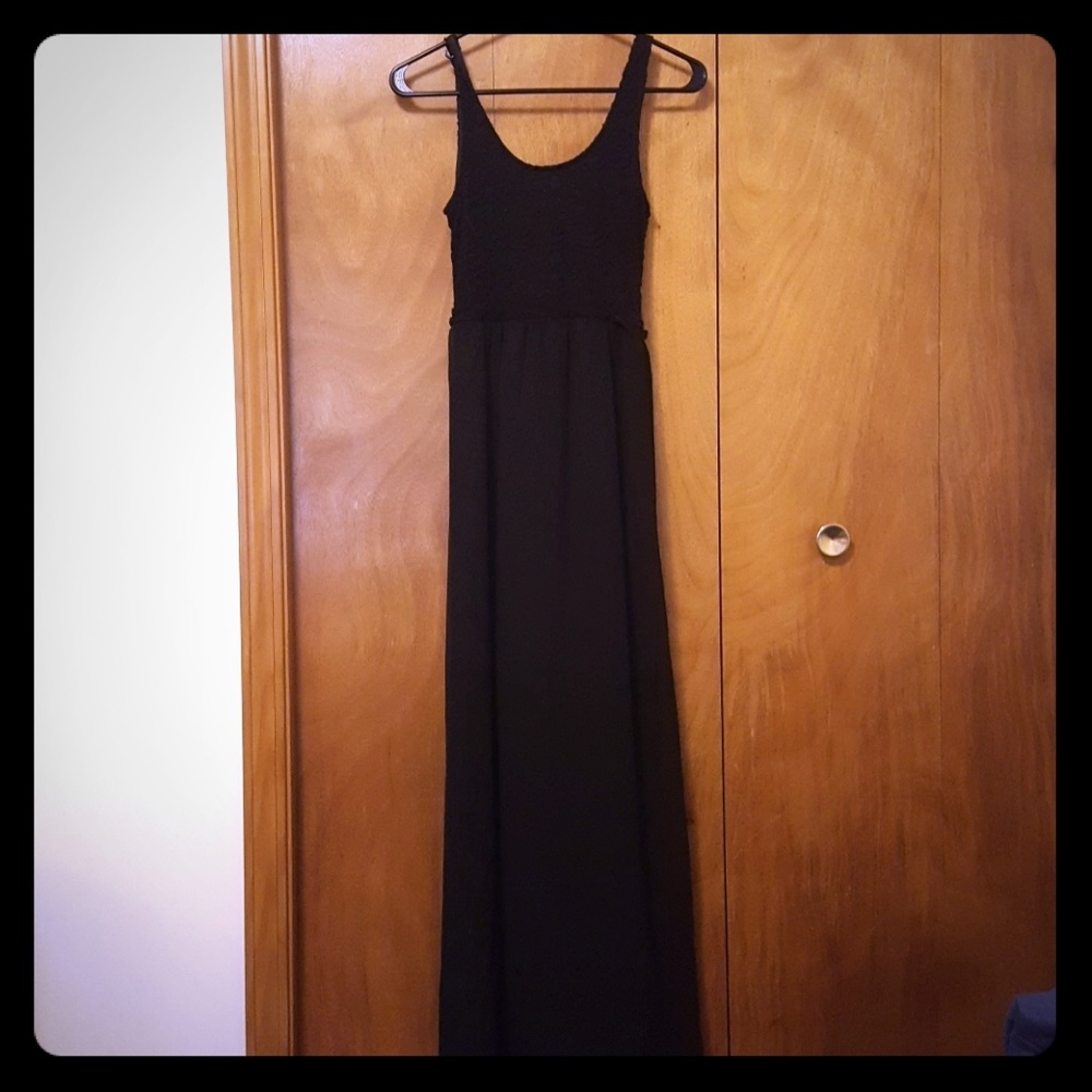 Black maxi sheer dress