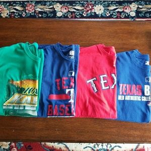 3 Texas Rangers & 1 Kasey Kahne Shirt