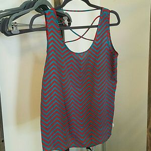 DONATED Chevron tank with cross-back detail