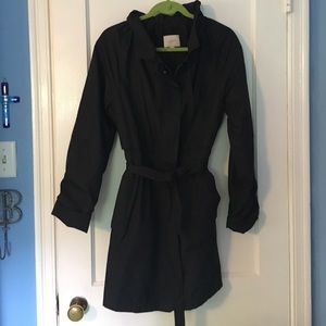 Black Loft Trench Rain Coat