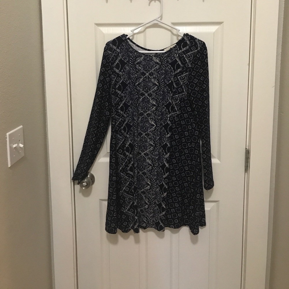 Blue-patterned dress