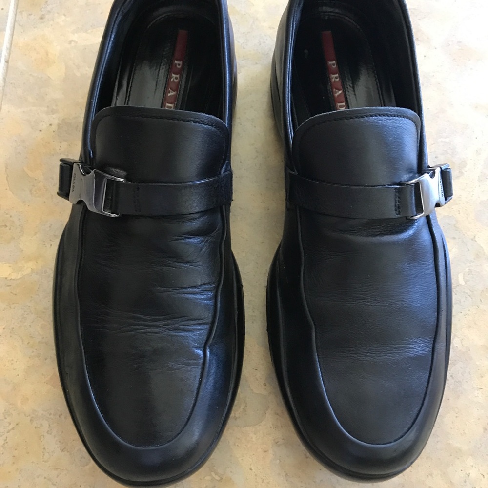 Men's Prada buckle loafers in excellent condition