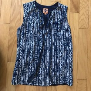 Tory Burch Top V-Neck Sleeveless Blouse Top