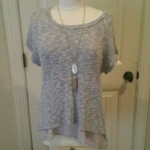 Grey sweater with polyester lining