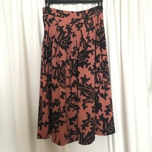 NWOT H&M Paisley Pink A Line Skirt
