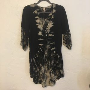 NWOT Raga dress XS black/beige/gray tie dye
