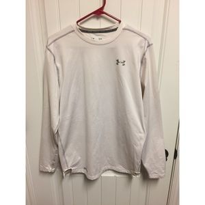 White Under Armour Long Slv Cold Gear Compression