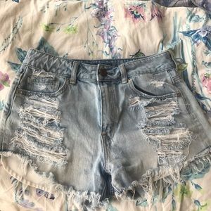 American eagle torn jean shorts