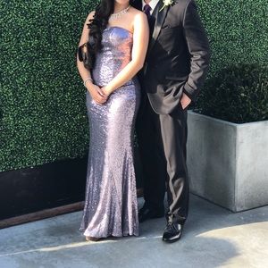 Lulu strapless mermaid sequin gown