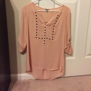Light pink three-quarter sleeve blouse
