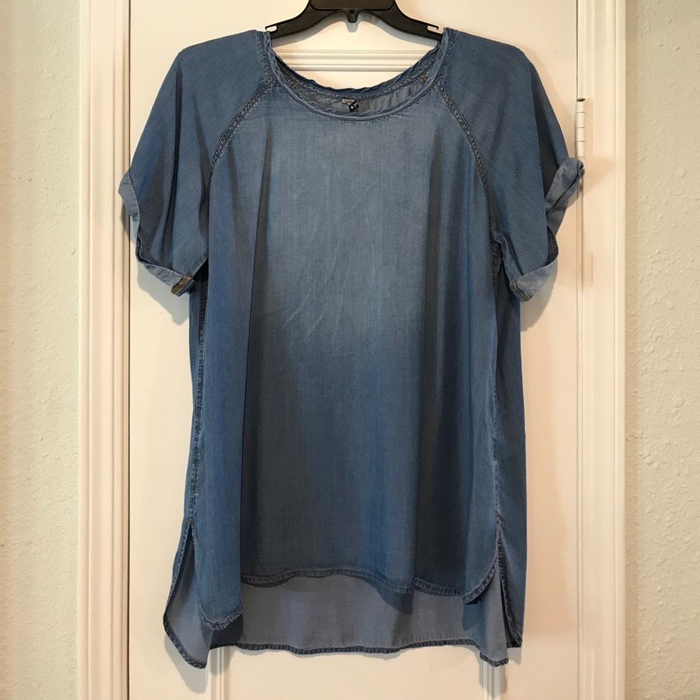 Chambray Tunic Top