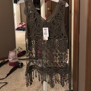 Mesh bathing suit cover up or shirt
