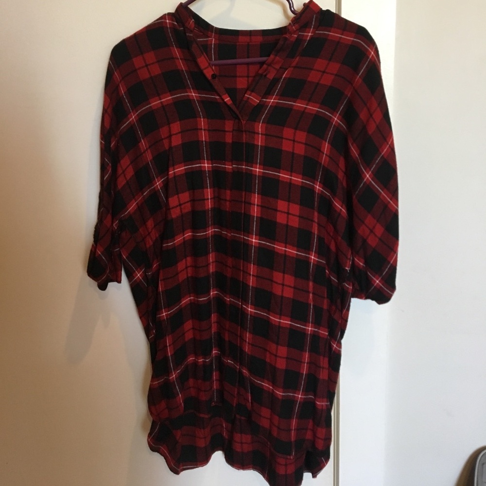 Zara red plaid tunic