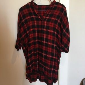 Zara red plaid tunic