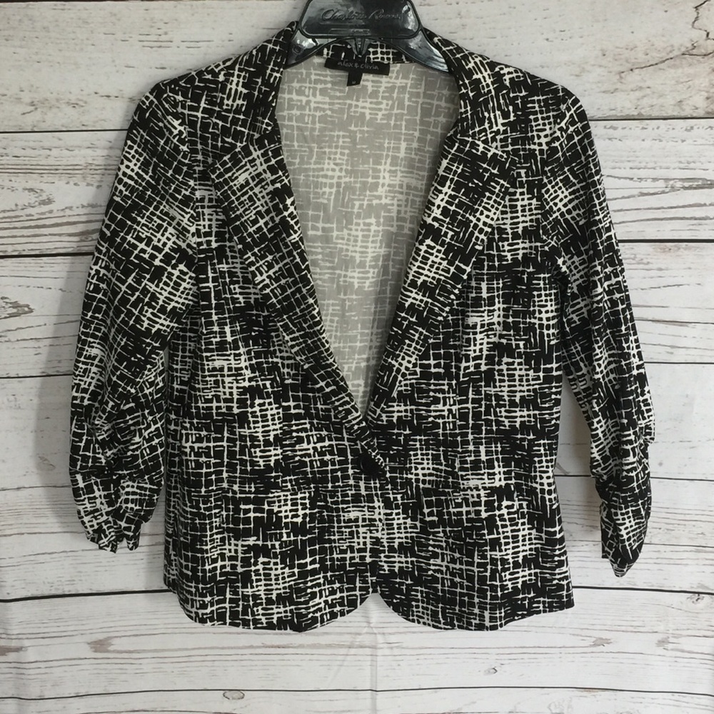 Black and white blazer