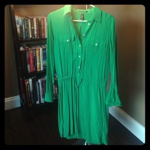 Emerald green button front Ralph Lauren dress