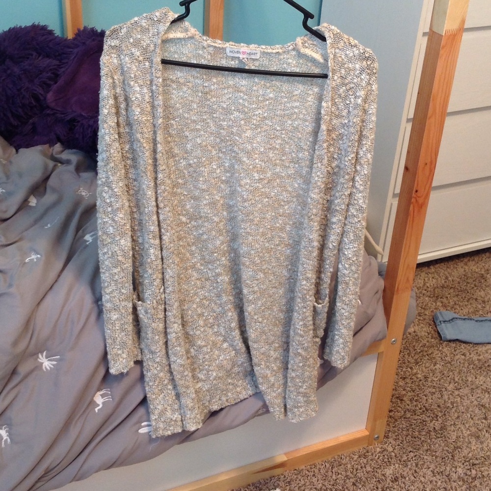 Woven heart cardigan