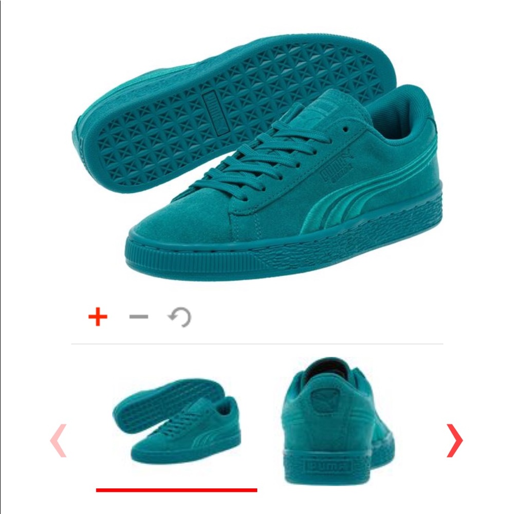 Puma size 8.5 women/ Juniors 6.5  turquoise