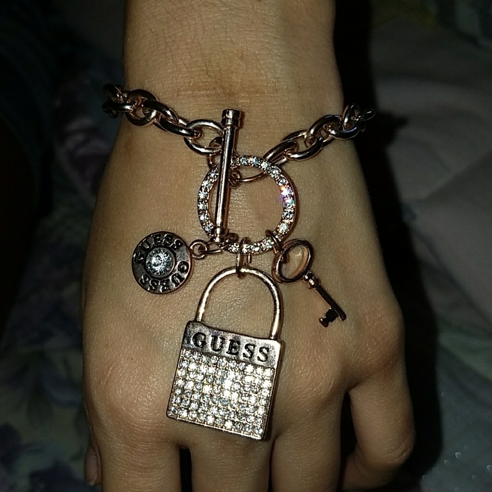 Rose gold Guess locket bracelet