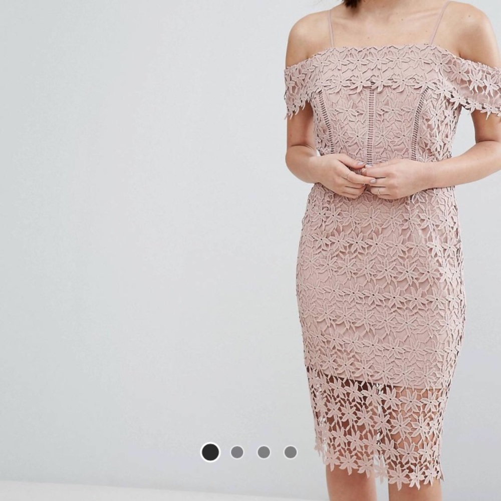 Lace off the shoulder dress