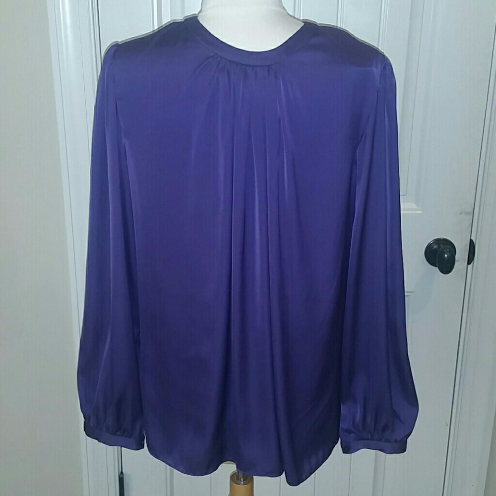 Eggplant colored long sleeved blouse