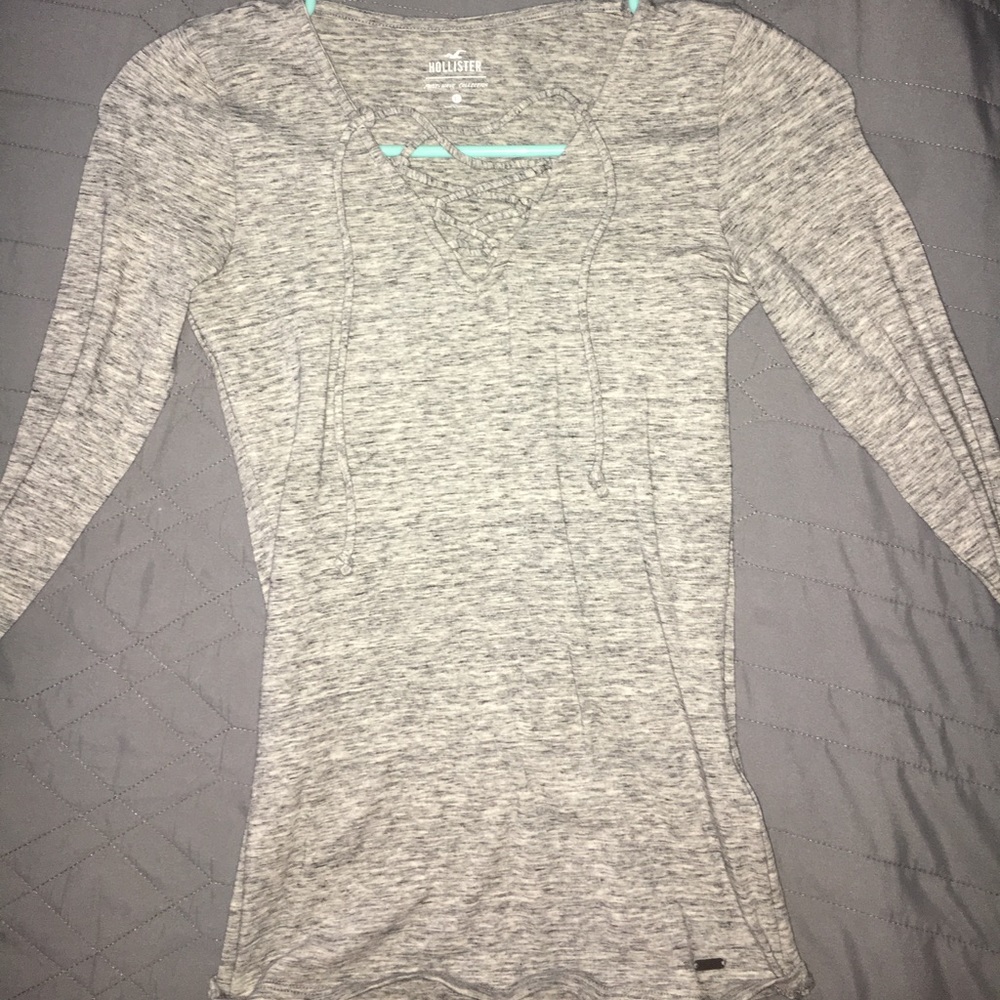 Grey cross front Hollister long sleeve.