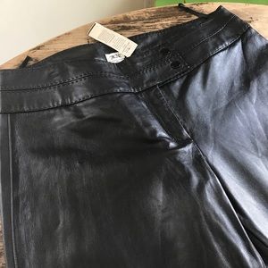 Black genuine leather pants size 12.