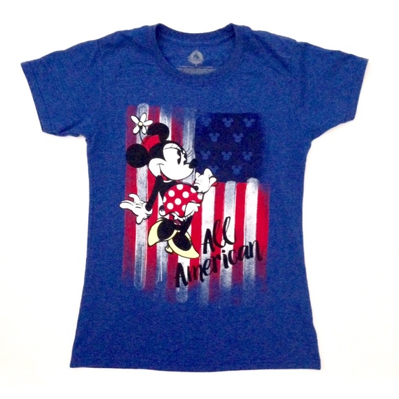 💙Disney Store Minnie Mouse Americana Flag Tee M - Picture 2 of 6