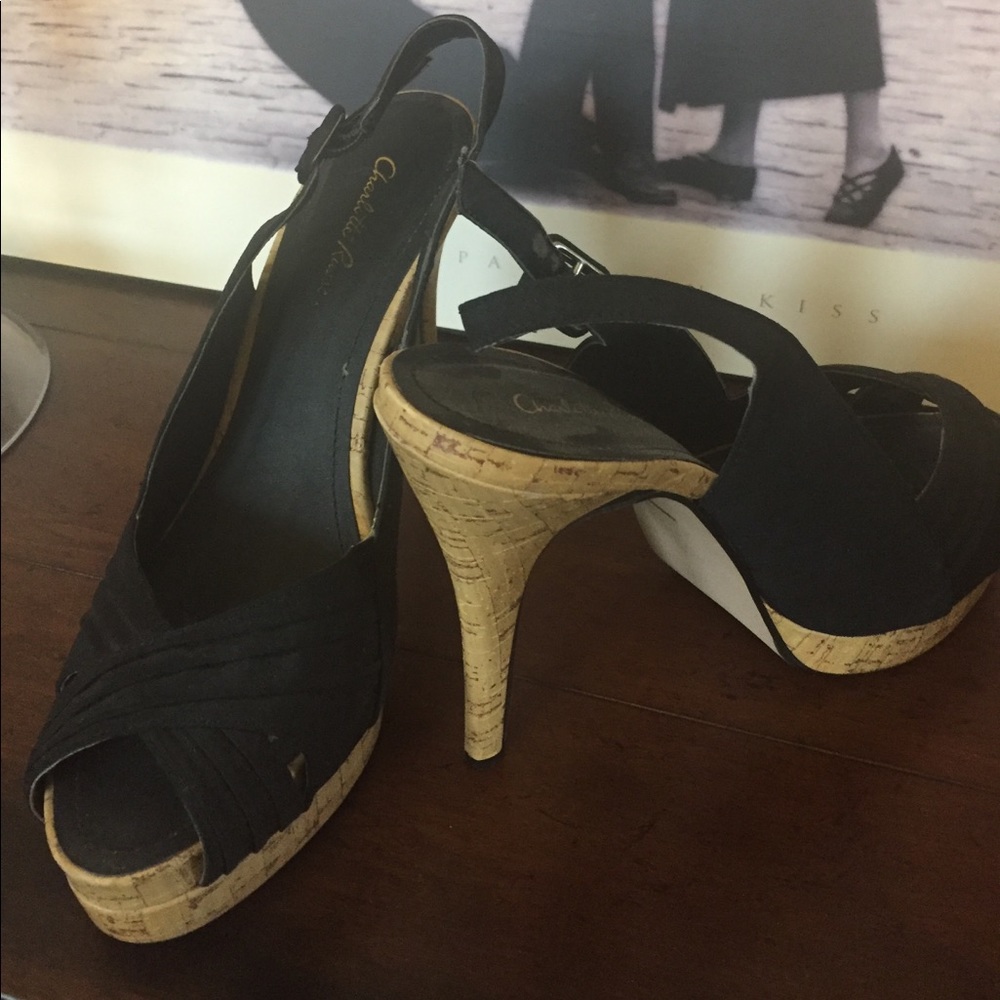 Black/Cork Heel