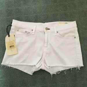 BRAND NEW - Rag & Bone white denim shorts