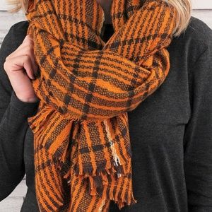 Orange and black scarf