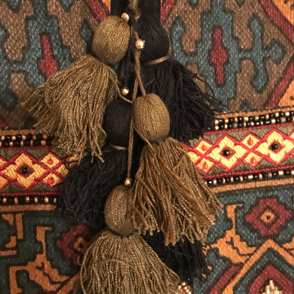 sold TAPESTRY BEADED TRIM LARGE TOTE - Picture 5 of 8