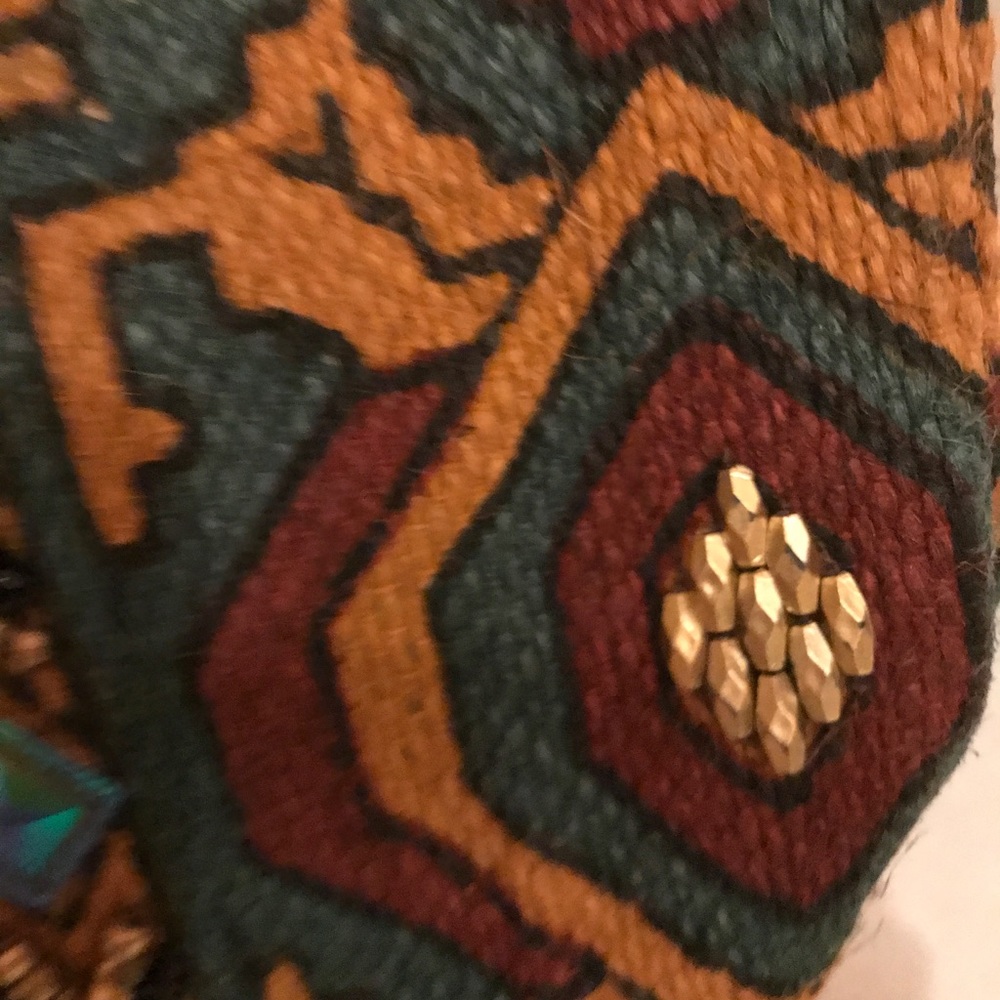 sold TAPESTRY BEADED TRIM LARGE TOTE - Picture 6 of 8