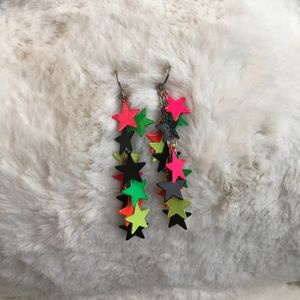 Funky Neon Star Dangle Earrings✨