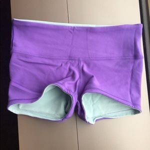 Lululemon reversible purple and aqua shorts