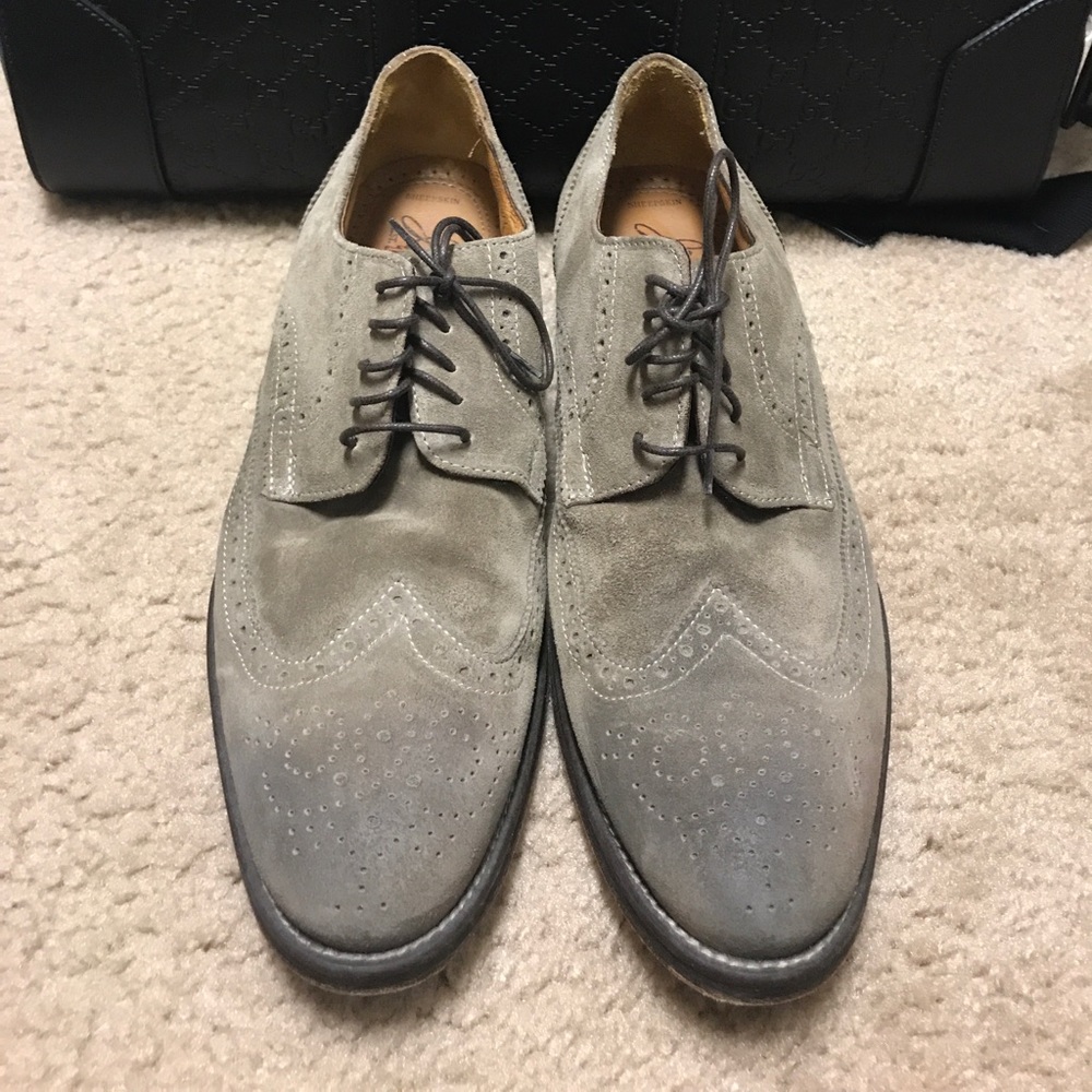 Johnston and Murphy suede Grey oxford men's