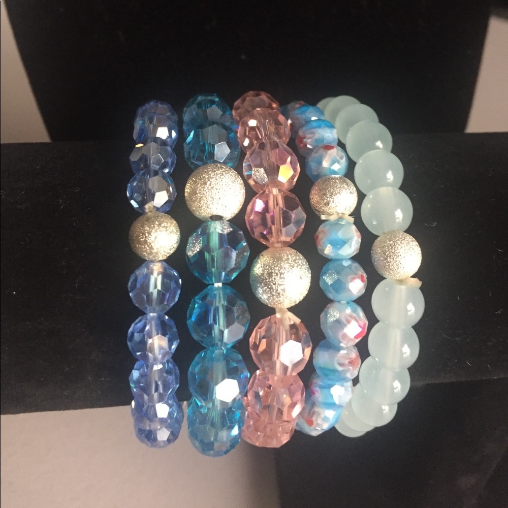 Set of 5 Beaded Bracelets - Picture 2 of 3