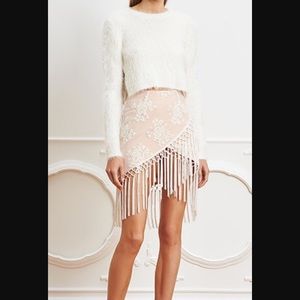 Majorelle white lace skirt