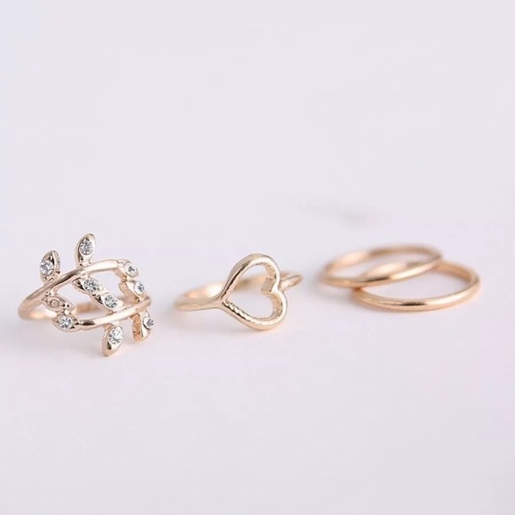 ♡ Crystal Heart ♡ Midi Rings GIFT SET - Picture 2 of 6