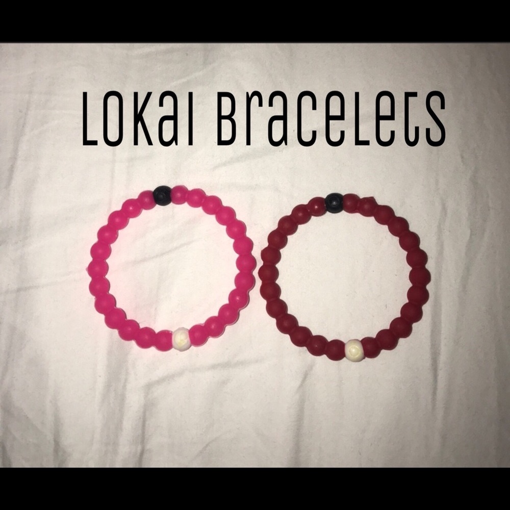 Pink and Red Lokai bracelets
