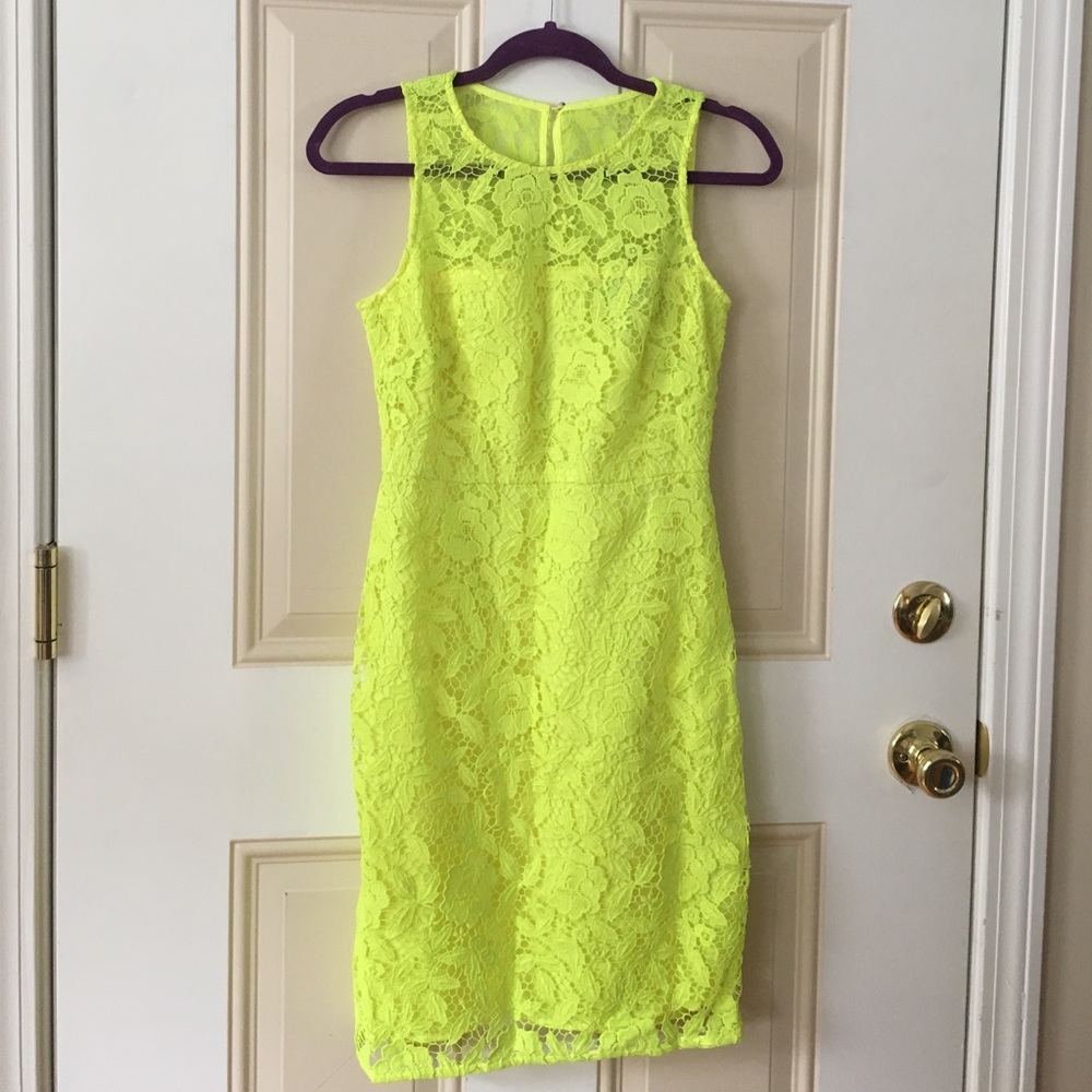Jcrew Neon Lace Dress